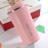 café à emporter tasse | café à emporter | gobelet isolant rose| réutilisable | contenu 380 ml