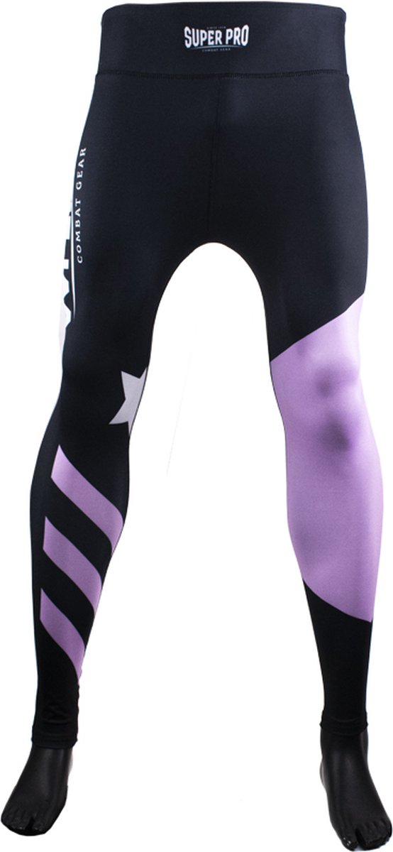 Super Pro Combat Gear Dames Legging No Mercy Wit/Paars/Zilver Small