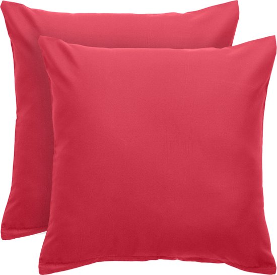 Komfortec Set van 2 Premium Kussenslopen 60x60 cm - Superzachte Kussenhoes – 100% - Geborsteld Polyester - 120g/m² - Rood