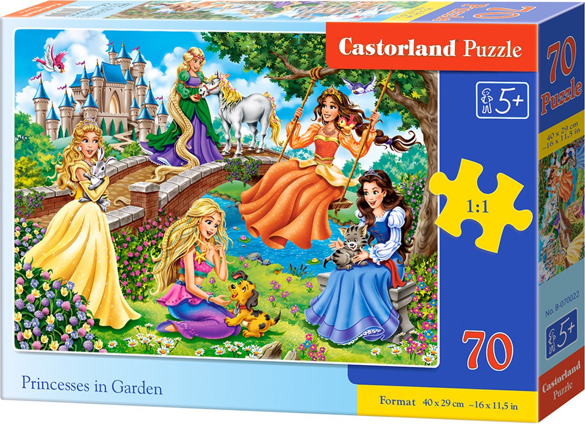 Castorland princesses in garden - puzzel - 70 stukjes - sprookjes - premium kwaliteit
