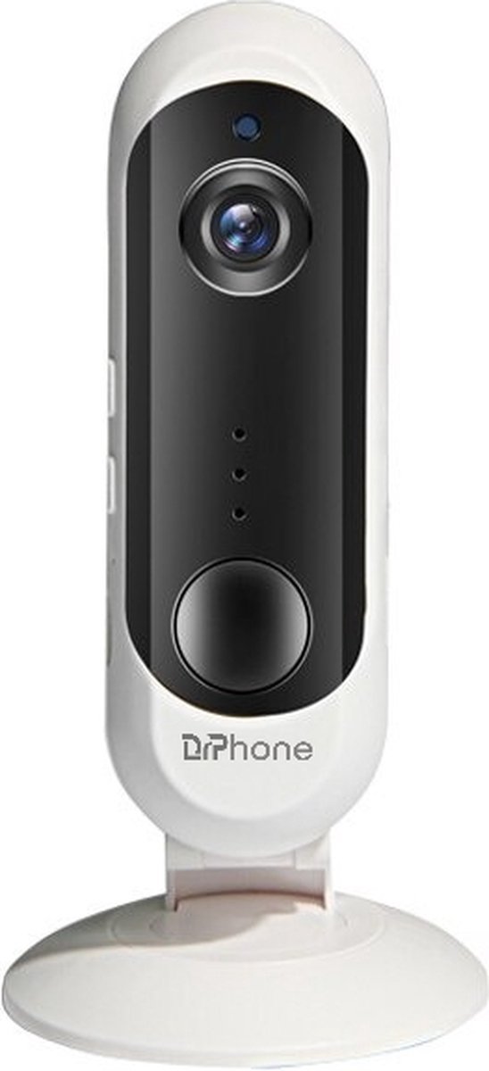 DrPhone IDC1 – 1080P Full HD Indoor Camera Met Micro SD Kaart Ingang - Camera Met Nachtvisie & Infrarood - Camera Met Mobiele App – Bewegingsdetectie – 2-weg audio -Wit
