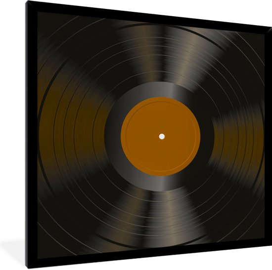 Cadre photo avec affiche - Vinyl - 33 tours - Disques - Marron - 40x40 cm - Cadre  pour