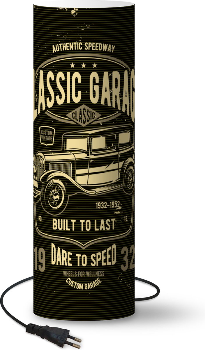 Lamp - Nachtlampje - Tafellamp slaapkamer - Mancave - Auto - Garage - Vintage - 50 cm hoog - Ø15.9 cm - Inclusief LED lamp