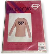 Superman - T-Shirt - Roze - Lange Mouwen - Maat 110 - 116 - Supergirl