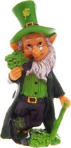 Ierse St Patrick’s Day Gelukskabouter op Klaverbladeren Leprechaun Geluksbeeldje Ierland Geluk Groen