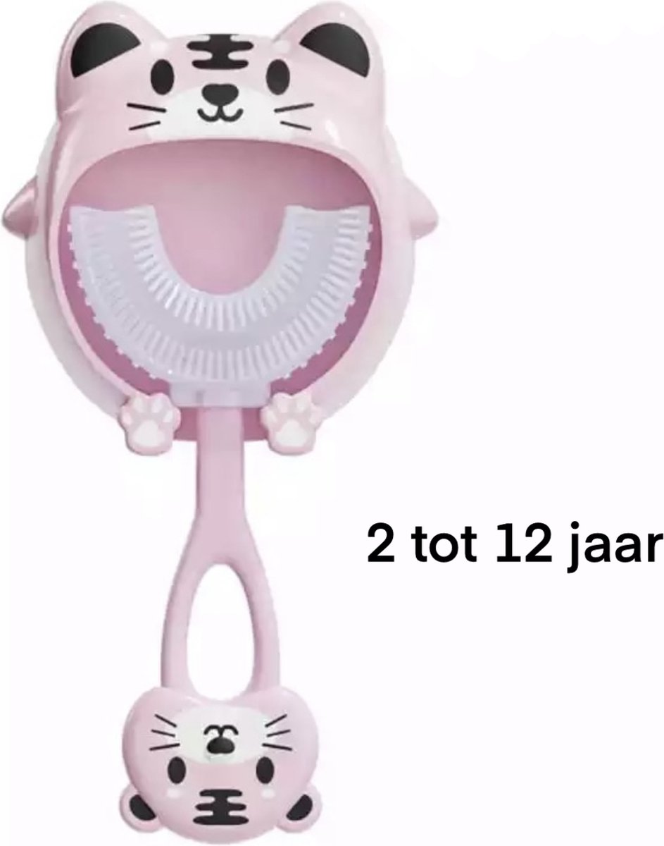 Baby Tandenborstel - Roze - Kat - Tandenborstel u vorm - Peuter tandenborstel - Zachte siliconen - Bijtringen - Kinderen tandenborstel - Jongen/Meisje - Tandenborstel 2 jaar
