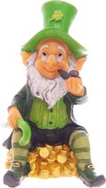 Ierse St Patrick’s Day Gelukskabouter op Goudstukken Leprechaun Geluksbeeldje Ierland Pot Goud Geluk