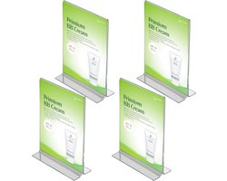 4 pack | Folderstandaard | T-standaard A3 formaat staand | Menuhouder | acryl T standaard | acryl kaarthouder | menustandaard A3 | van duurzaam