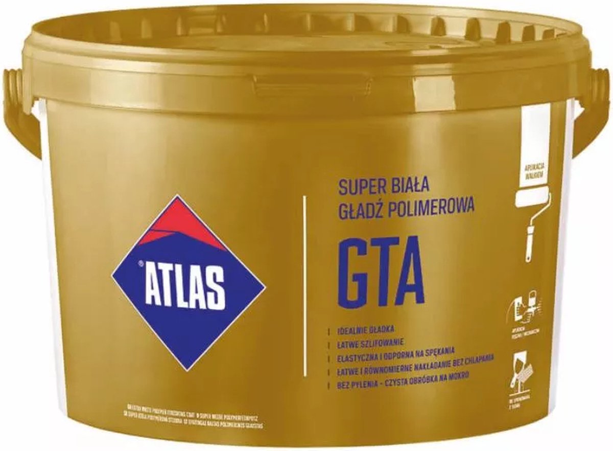 Atlas GTA Witte Rolbare Afwerklaag - Kant en Klare Stuc - 18kg - Atlas