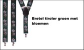 Bretel Tiroler groen met edelweissbloem - Oktoberfest |Tirol |Apres ski |festival| themafeest |bretels| bierfeest