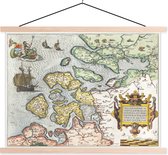 Affiche scolaire - Carte - Vintage - Zeeland - 120x90 cm - Lattes vierges