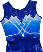 Sparkle&Dream Turnpakje Puck Blauw - maat AXS 146/152 - Gympakje voor Turnen, Acro en Gymnastiek