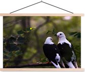 Deux oiseaux sur une branche affiche textielposter lattes vierge 60x40 cm