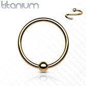 Buigbare ring titanium 0.8x8mm gold plated