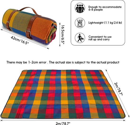 Picknickkleed – picnic blanket – premium kwaliteit – extra groot en  duurzaam –... | bol.com