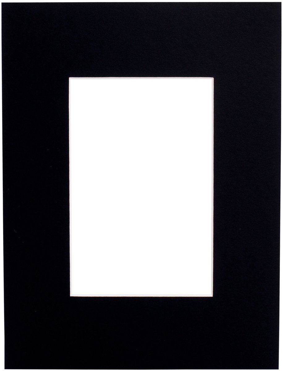 Passe-partouts 413 Zwart 20x20cm met 12x12cm uitsnede (5 stuks)