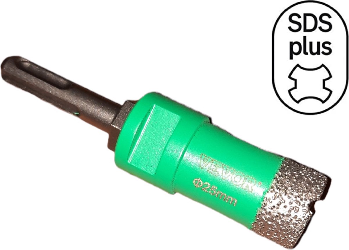 Diamanttegelboor boorkroon dia Ø 25mm met SDS-Plus adapter voor diamant tegelboren gatenboren – SDS plus set gatenboor met M14-aansluiting