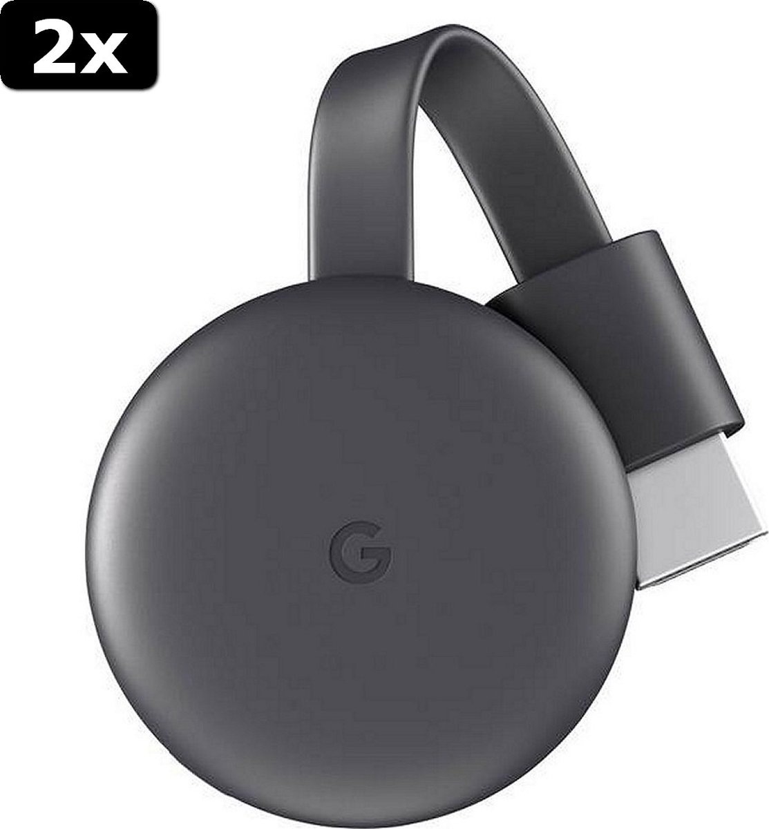 2x Google Chromecast 3 HDMI Streaming Stick Zwart