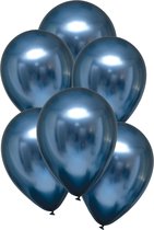 Amscan Ballonnen Metallic 27,5 Cm Latex Blauw 6 Stuks