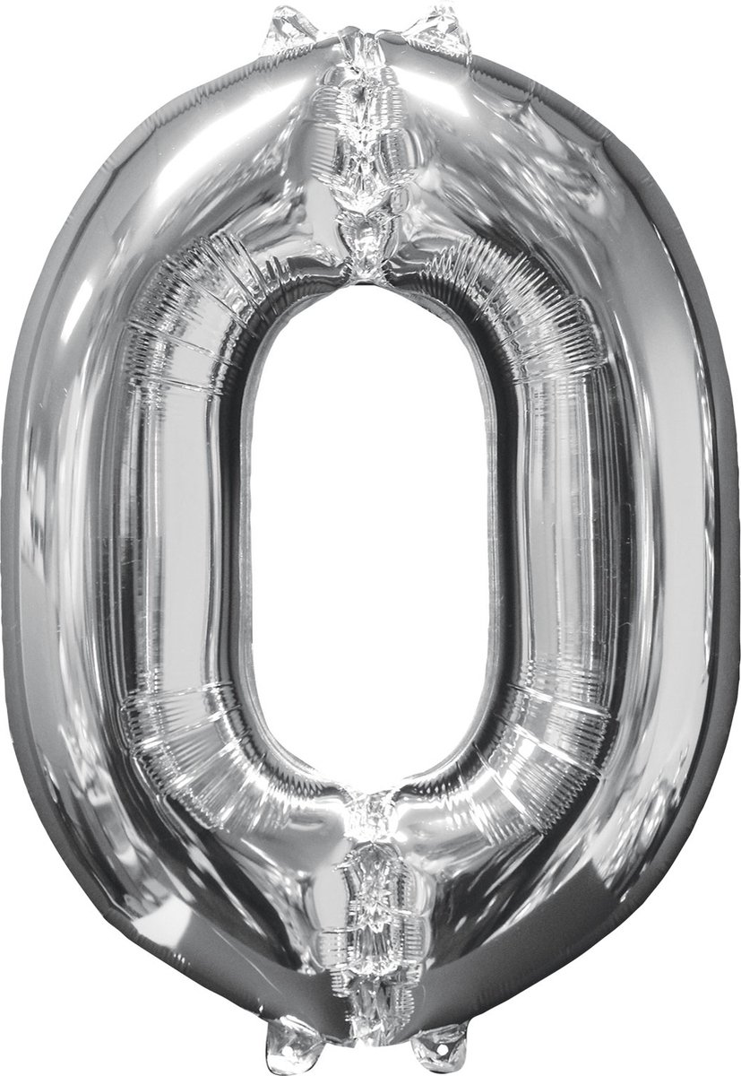 AMSCAN Bal nummer 0 - 51 x 66 cm - Zilver
