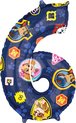 PAW Patrol - Folieballon - 6 - 66 Cm - Blauw - 1 stuks