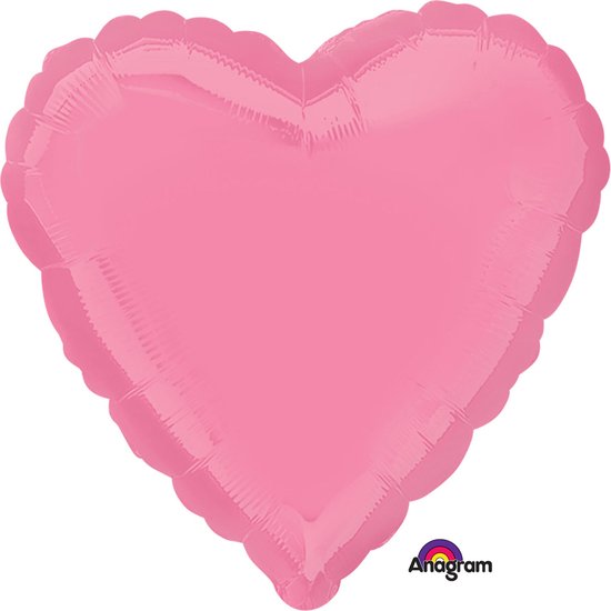 Amscan Folieballon Heart Bright Bubble Gum 43 Cm Roze