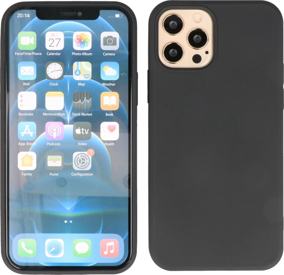 Hoesje 2.0mm Dikke Siliconen Back Cover Kleur Zwart geschikt voor Iphone 13 Pro