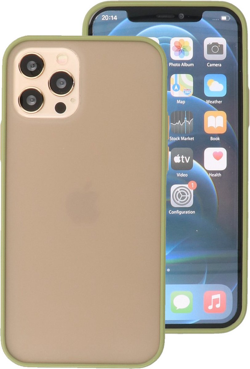 Hoesje Hard Case Color Navy Groen geschikt voor Iphone 12 of voor 12 Pro