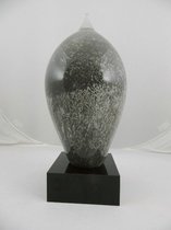 Sculptuur - 32 cm hoog - beeld glas - urn grijs - decoratie