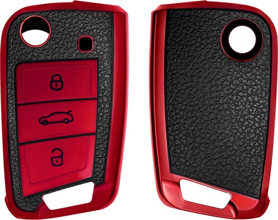 Coque En Silicone Pour Clé De Voiture VW, Skoda, Seat - Modèle 3 Boutons - Anthracite Brillant - Protection Anti-chocs