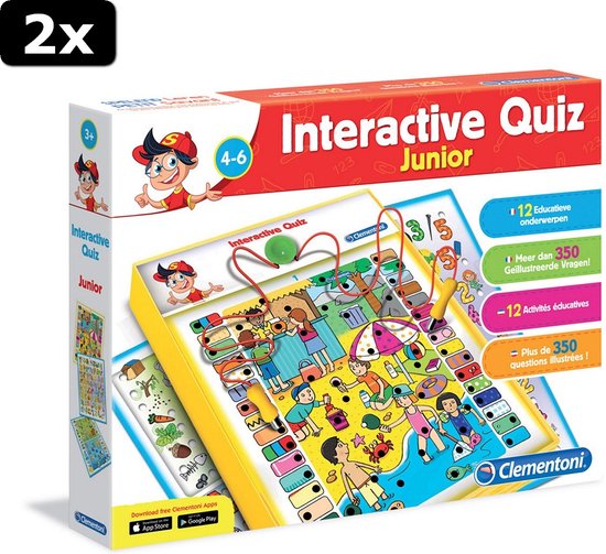 Thumbnail van een extra afbeelding van het spel 2x Clementoni Interactieve Quiz Junior 4-6 jaar