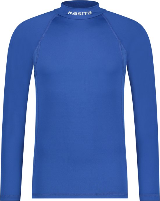 Masita | Thermoshirt Dames Lange Mouw Colshirt Skin Trainingsshirt Heren Kind Unisex 100% Polyester Sneldrogend - ROYAL BLUE - 140
