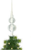 Pic/Pince de sapin - verre - H30 cm - laque de glace argentée - Décorations de Noël