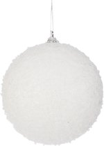 1x Grote witte foam kerstballen 10 cm - Kerstboomversiering - kerstversiering/kerstdecoratie