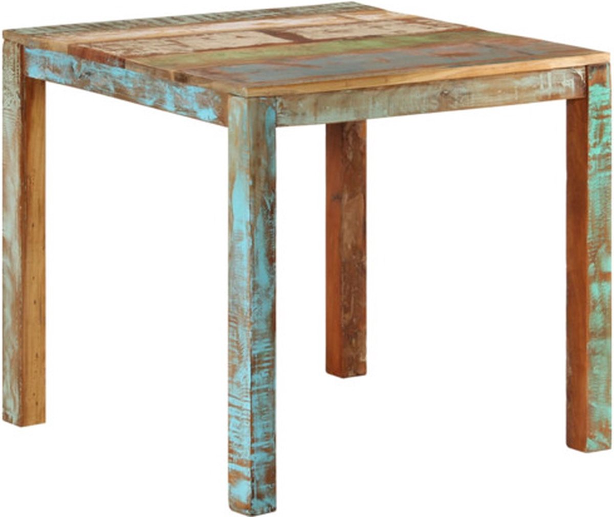 vidaXL Eettafel - 82x80x76 - cm - massief - gerecycled - hout Meerkleurig