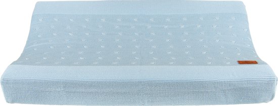 Baby's Only Gebreide baby aankleedkussenhoes - Waskussenhoes - Overtrek verzorgingskussen Cable - Baby Blauw - 45x70 cm
