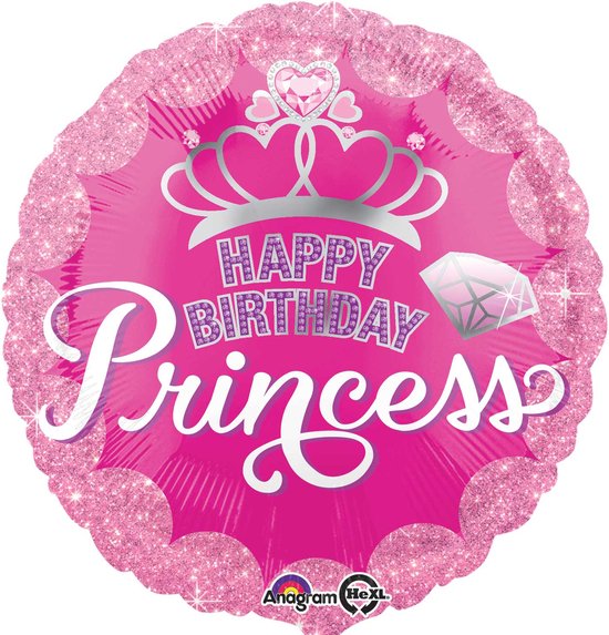 Anagram Folieballon Happy Birthday Princess 43 Cm Roze