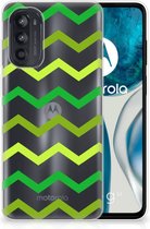Telefoonhoesje Motorola Moto G52/G82 TPU Siliconen Hoesje met Foto Zigzag Groen