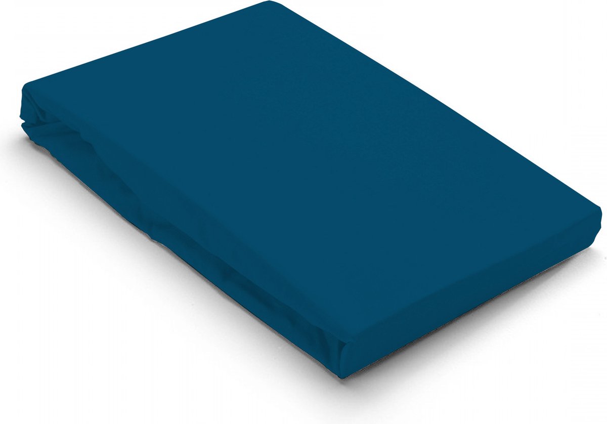 Jersey Hoeslaken - Hoeslaken 180x200 - Blauw - 100% Hoogwaardige gebreid - Katoen - Rondom Elastiek - Super Zacht - Strijkvrij - LitaLente