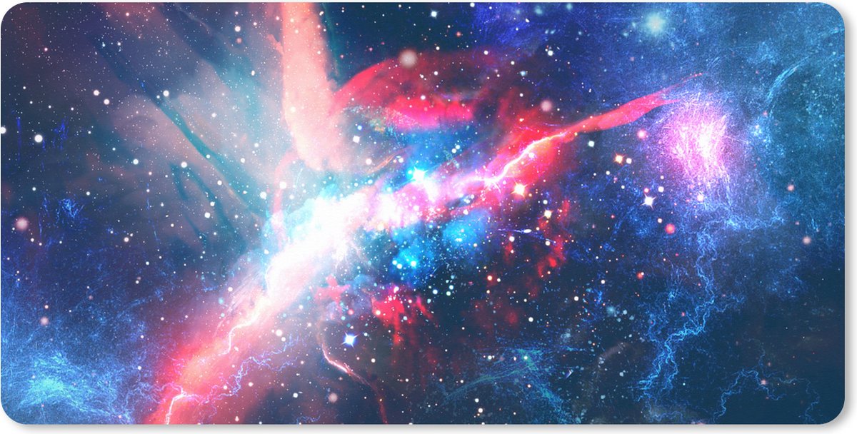 Muismat groot - Space - Licht - Heelal - Sterren - Gaming - Gaming muismat - 120x60 cm - Muismat xxl