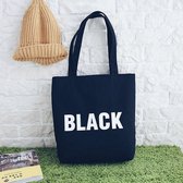 Katoenen Tote Bag met rits BLACK - Groot 42x39cm - CadeauOnline | bol
