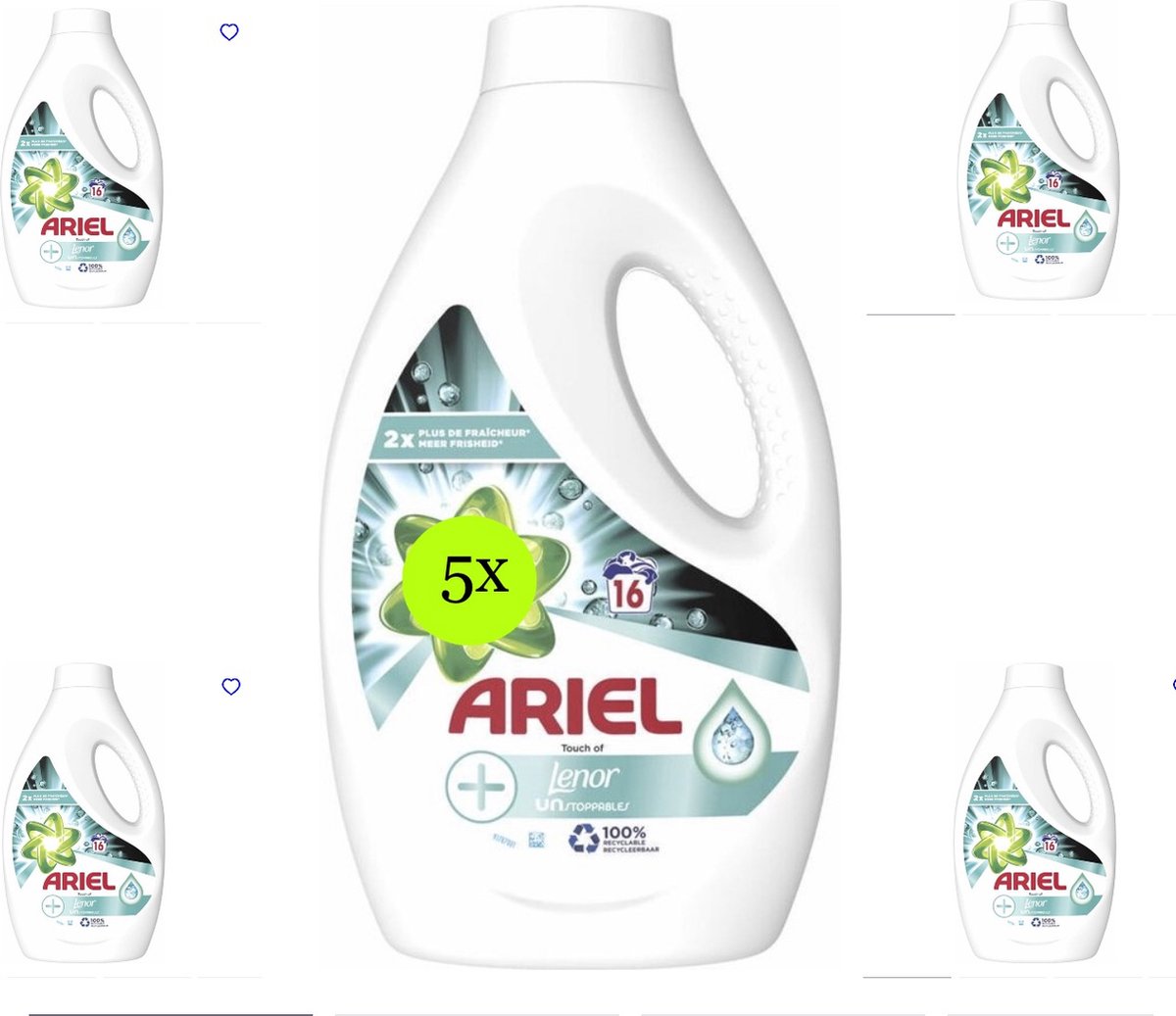 Aanbieding: Ariel vloeibaar wasmiddel color + touch of lenor unstoppable  0,8 liter (4 flessen - 64 wasbeurten) Ariel