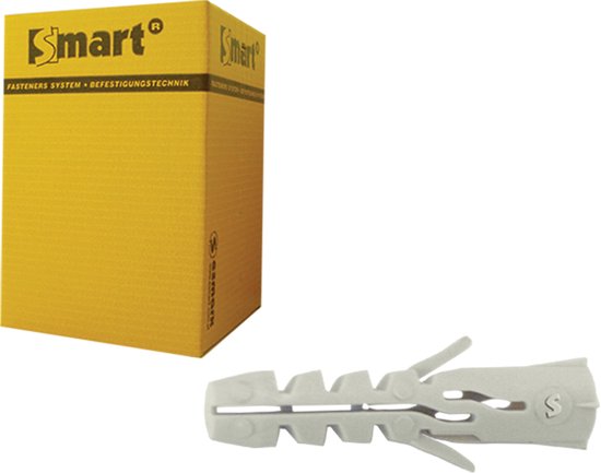 fischer Lange schachtpluggen SXR 10 x 200 FUS, spreidplug met zeskantschroef en voorgevormde sluitring, nylon pluggen voor optimale grip bij bevestigingen van metalen constructies, 50 stuks