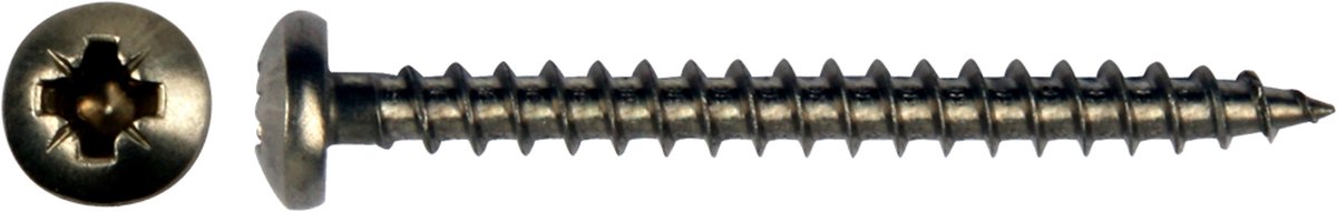 PGB Spaanplaatschroef Bolkop PZ2 - 3.5 x 12 mm (200 stuks) - RVS A2