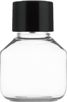 Lege Plastic Fles 50 ml PET transparant - met zwarte dop - set van 10 stuks - navulbaar - leeg