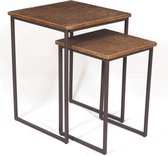 Salontafelset industrieel - Salontafels goud - salontafel 60 cm