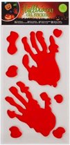Gel raamstickers Halloween Bloederige handafdrukken - Rood - Gel - Herbruikbaar - Bloody Handprints