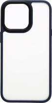 Shop4 - iPhone 14 Pro Hoesje - Luxe Bumper Back Case Blauw