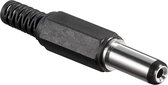 DC (m) connector recht extra lang - 5,5 x 2,1 mm - soldeerbaar / zwart