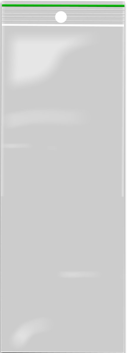 100x Gripzakjes/verpakkingszakjes 40 x 110mm Groene Lijn 60 Micron KWALITEIT Sealzakjes - Luchtdichte zakjes met gripsluiting/druksluiting - Plastic hersluitbare verpakkingen